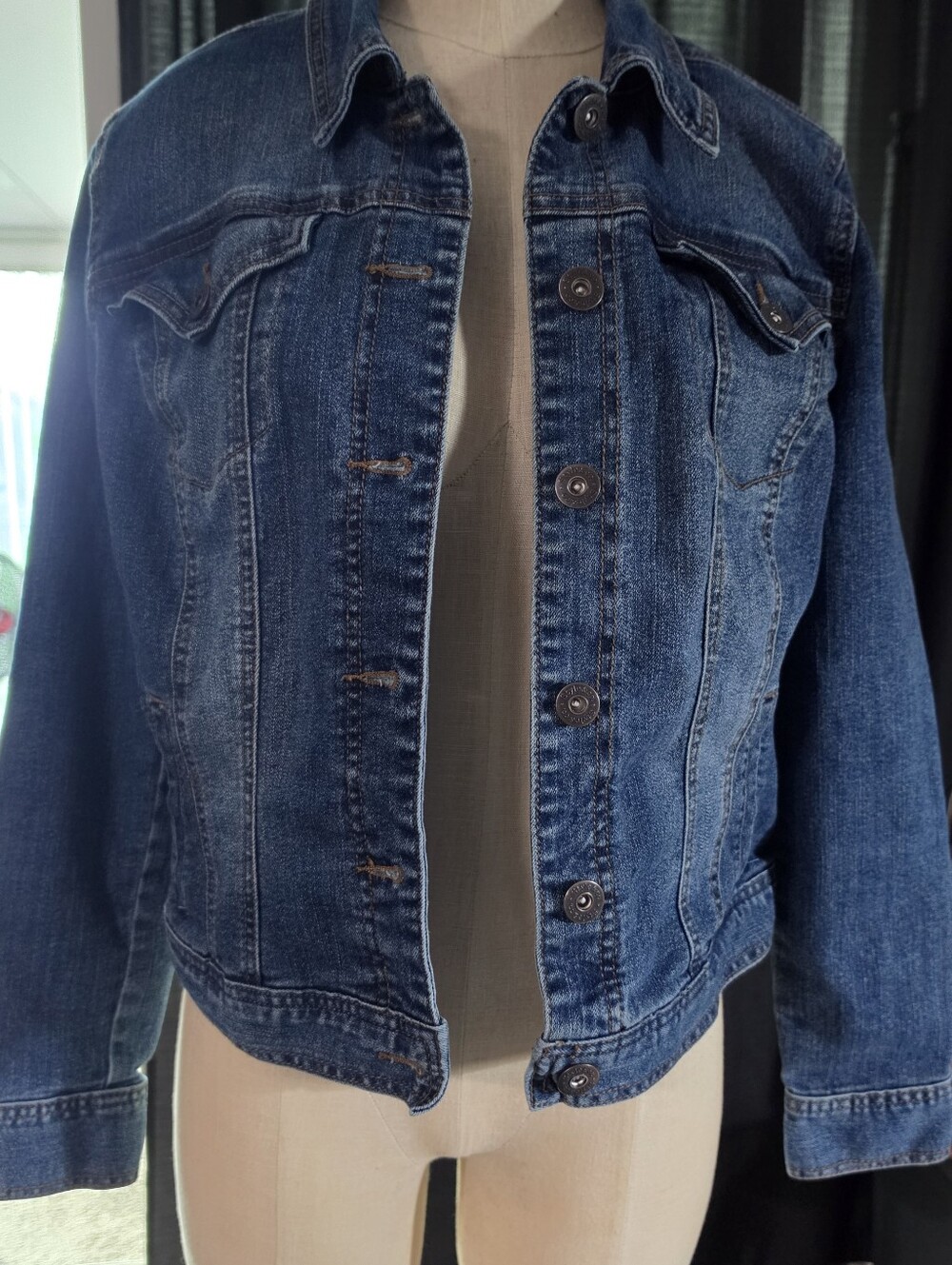 2 Style & Co. Dark Blue Denim Jackets